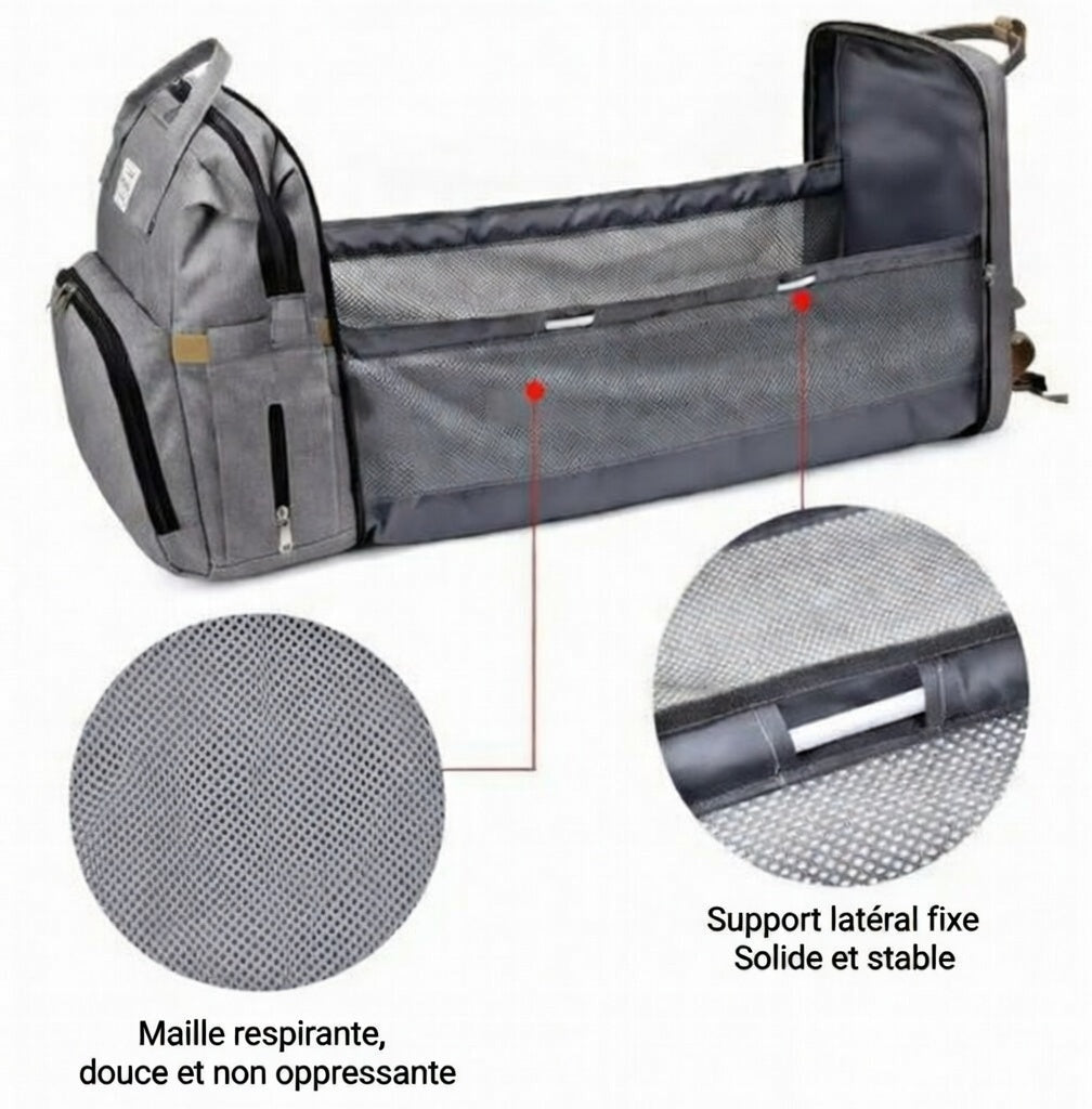 Sac à Langer Multifonction 3-en-1 | Le Berceau Nomade Ultime