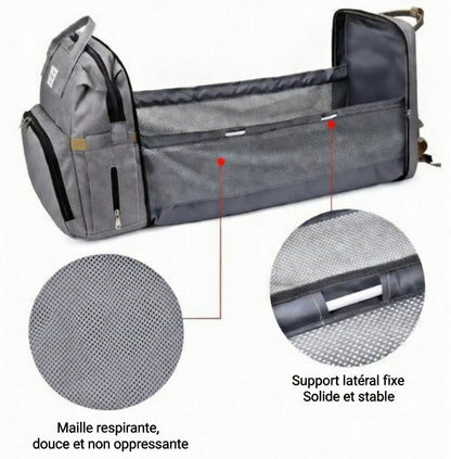 Sac à Langer Multifonction 3-en-1 | Le Berceau Nomade Ultime